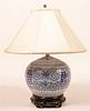 Blue and White Oriental Table Lamp.