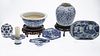 Group of 7 Chinese Blue and White Porcelain Articles