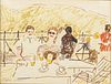 Myrtle Jones, Drawing of Seated Figures, Marker
