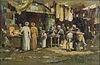 3753463: Hidayet (Turkish, d. 1972), Market Scene, Oil on Canvas E3RDL