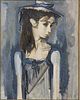 3776696: Alvaro Delgado (Spanish, b. 1922), Portrait of
 a Girl in a Blue Dress, Oil on Canvas E3RDL