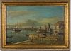 3753696: Italian School, Venetian Harbour Scene, Oil on Canvas, 20th Century E3RDL
