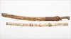 3753603: Japanese Carved Ivory Sword and Middle Eastern
 Sword, Probably 19th Century E3RDJ