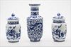 3753693: Pair of Chinese Underglaze Blue Decorated Lidded Jars and a Vase E3RDC