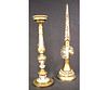 MIXED LOT LUCITE CANDLESTICK AND DECORATIVE SPIKE