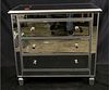 MIRRORED THREE DRAWER BEDSIDE CHEST