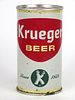 1963 Krueger Beer 12oz Flat Top Can 90-34, Cranston, Rhode Island