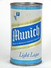 1968 Munich Light Lager Beer 12oz Flat Top Can 101-03, Newark, New Jersey