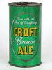 1950 Croft Cream Ale 12oz Flat Top Can 52-28, Boston, Massachusetts