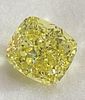 Natural Cushion Fancy Intense Yellow Diamond - GIA