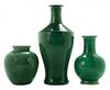 Three Apple-Green Vases