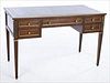 5654723: Louis XVI Style Leather Top Mahogany Desk, 20th Century EV1DJ
