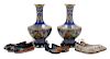 Pair Cloisonné Vases on Stands and