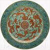 5565105: Chinese Dragon Decorated Turquoise Ground Dish E9VDC