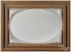Tramp art carved and painted mirror, ca. 1900, with silver accents, overall - 19'' x 25 1/2''.