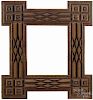 Tramp art carved frame, ca. 1900, overall - 20'' x 18 1/2'', rabbet - 10 1/2'' x 8 3/4''.