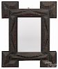 Two tramp art frames, ca. 1900, overall - 13 1/2'' x 11'', and a painted silver example