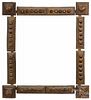 Two tramp art carved frames, ca. 1900, one with applied walnuts and acorns