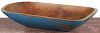 Painted wood trencher, 19th c., with a later blue surface, 18 1/4'' w.