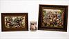 5565085: Two Framed Capo di Monte Wall Plaques and a Cup E9VDF