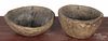 Two burl bowls, 19th c., 3'' h., 5 3/4'' dia. and 2 1/4'' h., 6 1/2'' dia.