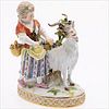 5565131: Meissen Porcelain Figurine of Girl with Goat E9VDF