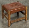 Arts and crafts oak foot stool, early 20th c., 15 1/2'' h., 20 1/2'' w.