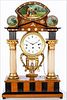 5565283: Austrian Ebonized Mantle Clock with Alabaster Columns, 19th Century E9VDG