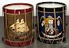 Pair of contemporary painted drum end stands, 20th c., 22'' h.