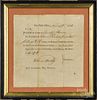 Continental Army pay table office receipt, dated 1782, for Timothy Bevins, for service, signed