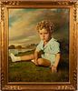 5565360: M. Rae, Portrait of a Boy, First Half 20th Century, Oil on Canvas E9VDL