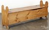 Pennsylvania pine wood box bench, 19th c., 26 1/2'' h., 66'' w.