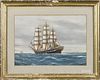 Watercolor and gouache ship portrait, early 20th c., 9'' x 12 1/2''.