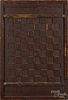 Unusual relief carved pine checkerboard, 19th c., one side retaining an old red surface