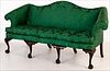5509646: George II Style Green Silk Upholstered Camel Back Settee E8VDJ