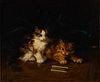 5493075: Bernard Neuville (French, 1852-1941) Kittens, Oil on Canvas E8VDL