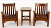 5509904: Pair of Harden Arts and Crafts Mission Chairs and
 Similar Arts and Crafts Side Table E8VDJ