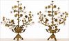 5509661: Pair of French Brass Twelve Light Candelabras with
 French Opaline Glass Lilies, 19th Century E8VDJ