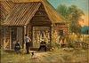 5509611: Daniel Charles Grose (Washington DC/ Canada, 1838-1900)
 Log Cabin with Family and Flowers, O/C E8VDL