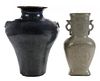 Shiwan Stoneware Vase and a Celadon-
