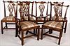 5344576: Set of 6 Chippendale Style Curley Maple Dining Chairs, 20th Century EL5QJ