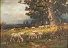 5085281: Carleton J. Wiggins (New York/France, 1848 - 1932),
 Sheep in a Landscape with Tree, O/B EL2QL