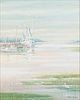 5096996: Elmer Zarney (American, 1922-2007), Marsh Scene
 with Fishing Boat, Oil on Canvas EL1QL