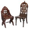 Two Gothic Revival Side Chairs