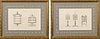 5081659: 2 Chippendale Framed Prints, 18th Century EL1QO