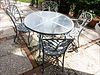 5157979: Outdoor Cast-Metal Circular Dining Table and Four Chairs EL3QJ