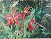 5157952: M. Pohlmann (TX/FL, 20th/21st C), Botanical Study
 with Red Orchids, Colored Pencil on Paper EL3QL