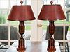 5157929: Pair of Painted Turned Wood Urn-Form Lamps by Sarreid Ltd. EL3QJ