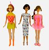 (3) beautiful Mod Barbies. The short haired Barbie has skin tone re-color & makeup re-touched Talking Barbie does not talk.