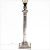 5226995: English Silver Plate Columnar Lamp EL4QJ